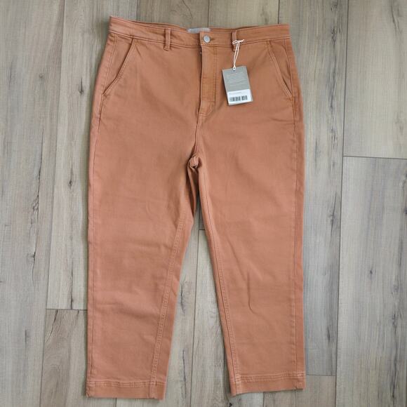 Everlane The Sim Leg Crop Ankle Rust Brown High Rise Denim Jeans Women Sz 16 - Picture 7 of 11